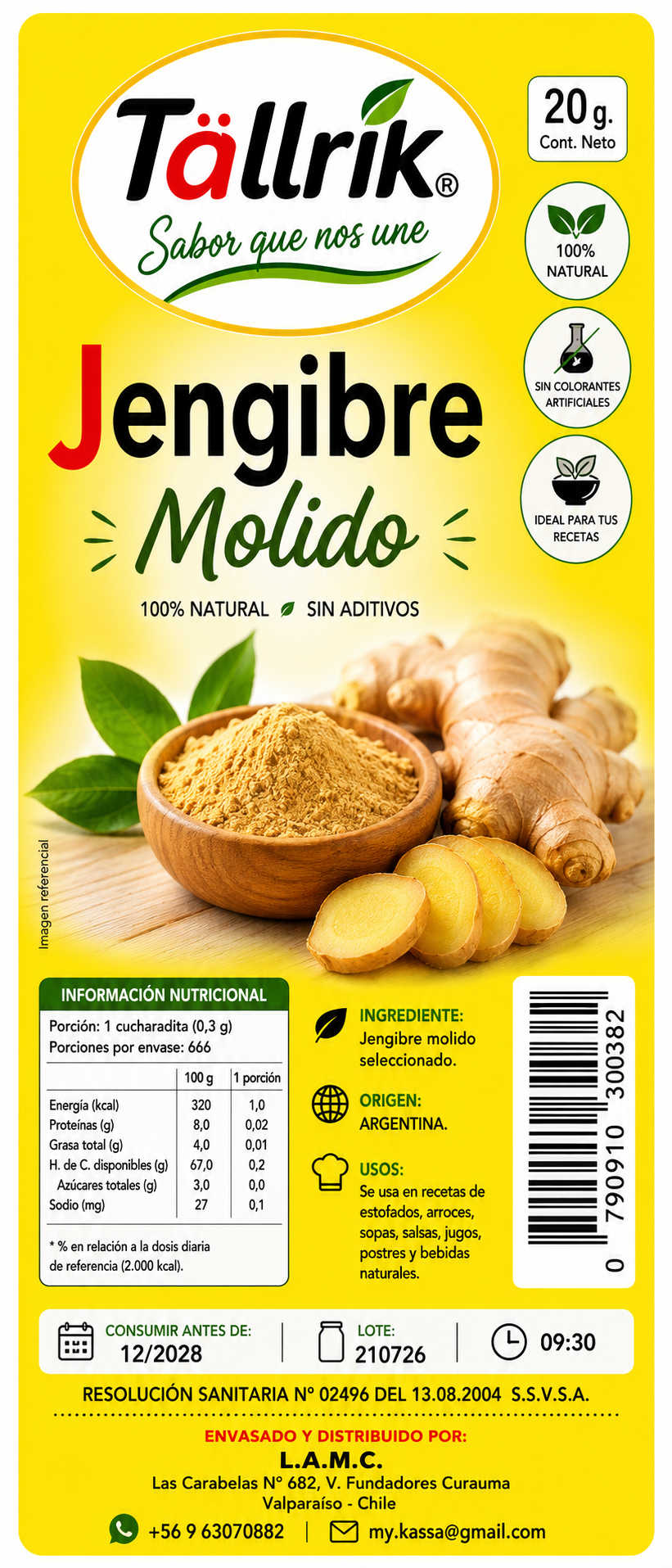 Etiqueta de Jengibre molido Tallrik